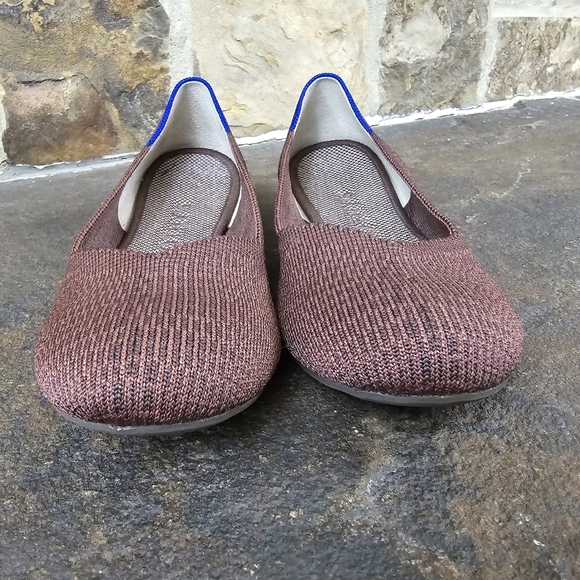 Rothys 7.5 Truffle Python Flats Shoes Retired - Picture 6 of 11